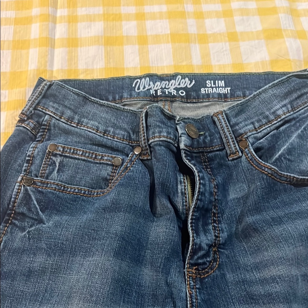 Wrangler Retro Slim Straight Blue Jeans